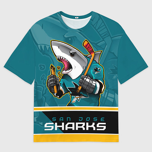 Мужская футболка оверсайз San Jose Sharks / 3D-принт – фото 1