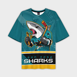 Футболка оверсайз мужская San Jose Sharks, цвет: 3D-принт