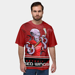 Футболка оверсайз мужская Detroit Red Wings, цвет: 3D-принт — фото 2