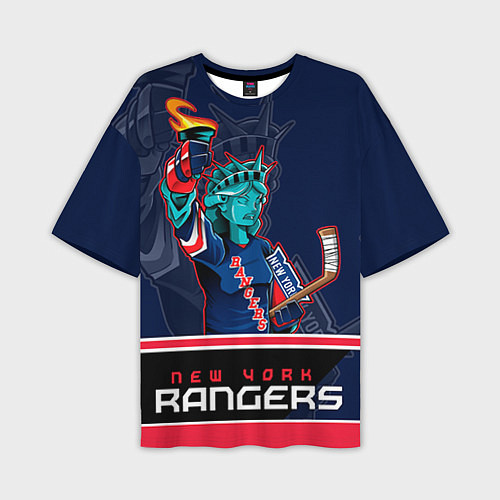 Мужская футболка оверсайз New York Rangers / 3D-принт – фото 1