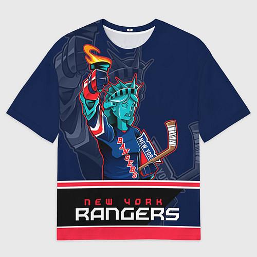 Мужская футболка оверсайз New York Rangers / 3D-принт – фото 1