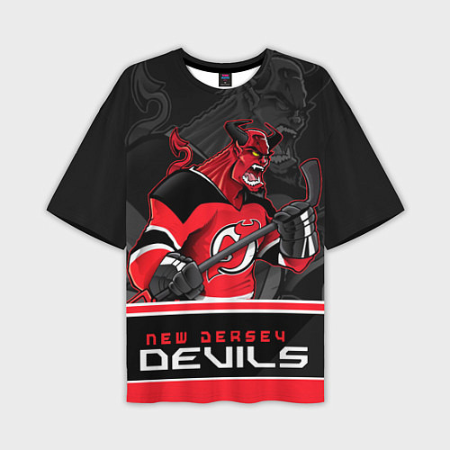 Мужская футболка оверсайз New Jersey Devils / 3D-принт – фото 1