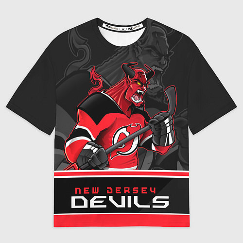 Мужская футболка оверсайз New Jersey Devils / 3D-принт – фото 1