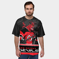 Футболка оверсайз мужская New Jersey Devils, цвет: 3D-принт — фото 2