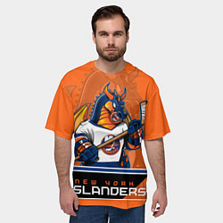 Футболка оверсайз мужская New York Islanders, цвет: 3D-принт — фото 2
