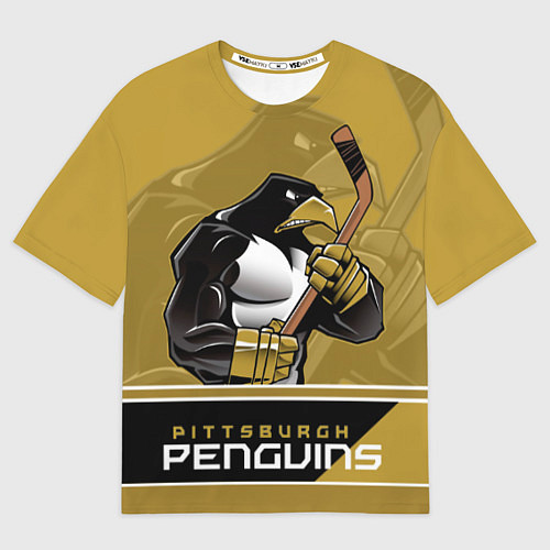 Мужская футболка оверсайз Pittsburgh Penguins / 3D-принт – фото 1