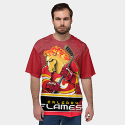 Футболка оверсайз мужская Calgary Flames, цвет: 3D-принт — фото 2