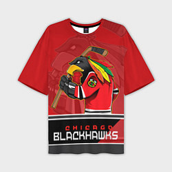 Футболка оверсайз мужская Chicago Blackhawks, цвет: 3D-принт