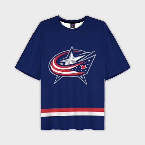 Мужская футболка оверсайз Columbus Blue Jackets / 3D-принт – фото 1