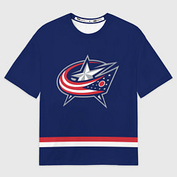 Футболка оверсайз мужская Columbus Blue Jackets, цвет: 3D-принт