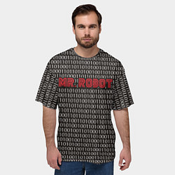 Футболка оверсайз мужская Mr. Robot: Binary code, цвет: 3D-принт — фото 2
