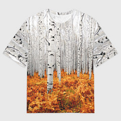 Футболка оверсайз мужская Березовая роща, цвет: 3D-принт