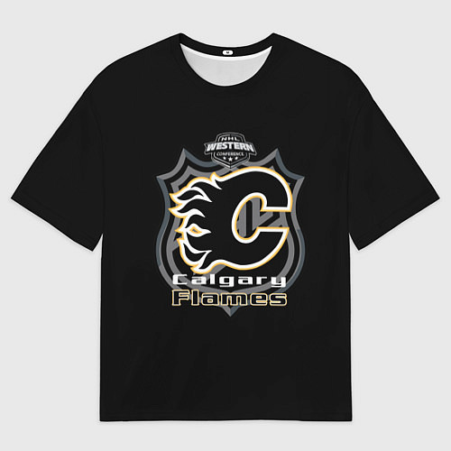 Мужская футболка оверсайз Calgary Flames Team / 3D-принт – фото 1