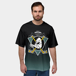 Футболка оверсайз мужская Anaheim Ducks, цвет: 3D-принт — фото 2