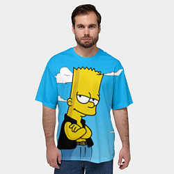 Футболка оверсайз мужская Задумчивый Барт, цвет: 3D-принт — фото 2