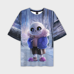 Мужская футболка оверсайз Winter forest & Sans