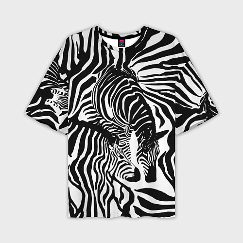 Мужская футболка оверсайз Полосатая зебра / 3D-принт – фото 1