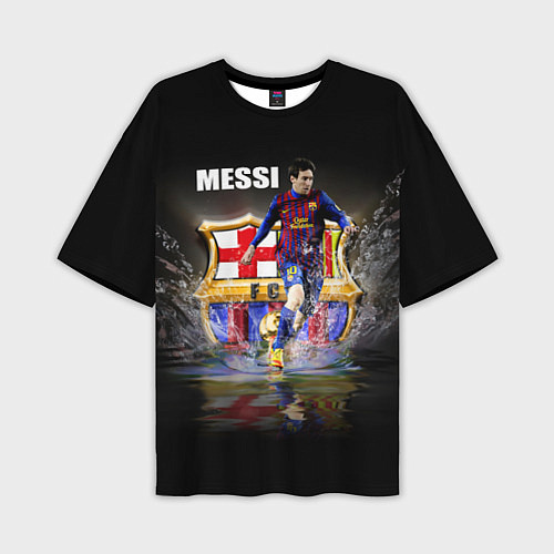 Мужская футболка оверсайз Messi FCB / 3D-принт – фото 1