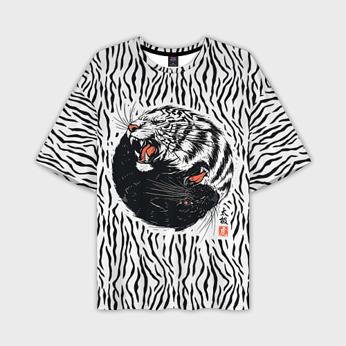 Мужская футболка оверсайз Yin Yang Tigers / 3D-принт – фото 1