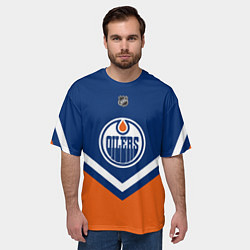 Футболка оверсайз мужская NHL: Edmonton Oilers, цвет: 3D-принт — фото 2