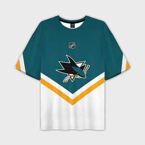 Мужская футболка оверсайз NHL: San Jose Sharks / 3D-принт – фото 1