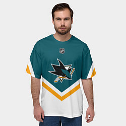 Футболка оверсайз мужская NHL: San Jose Sharks, цвет: 3D-принт — фото 2