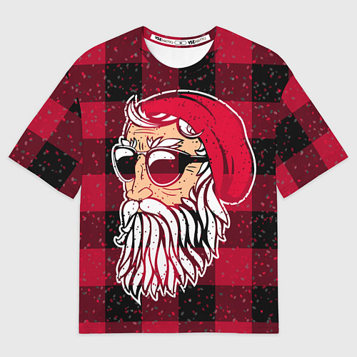 Мужская футболка оверсайз Санта хипстер / 3D-принт – фото 1