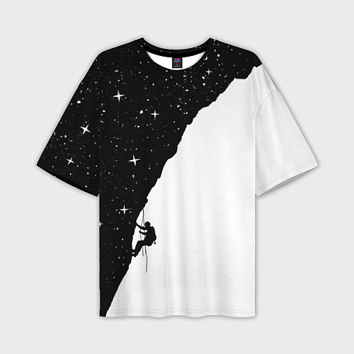 Мужская футболка оверсайз Ночной скалолаз / 3D-принт – фото 1