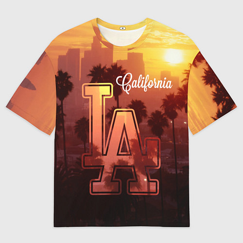 Мужская футболка оверсайз Калифорния Лос-Анджелес / 3D-принт – фото 1