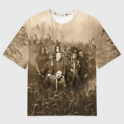 Футболка оверсайз мужская Slipknot Sepia, цвет: 3D-принт