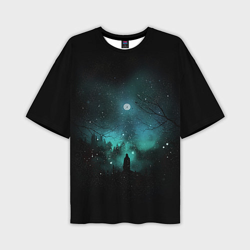 Мужская футболка оверсайз Взгляд на звезды / 3D-принт – фото 1