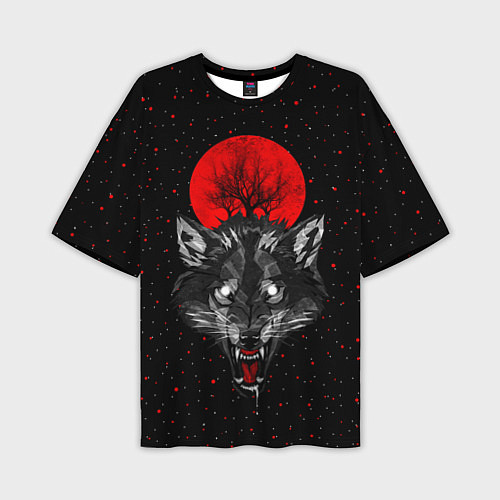 Мужская футболка оверсайз Кровавая Луна / 3D-принт – фото 1