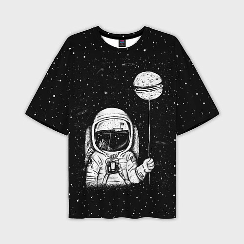 Мужская футболка оверсайз Астронавт с шариком / 3D-принт – фото 1