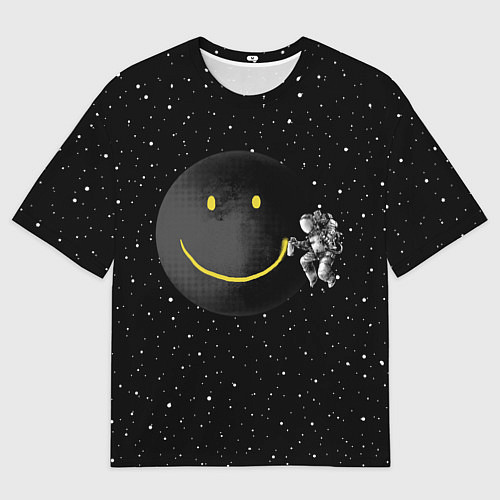 Мужская футболка оверсайз Лунная улыбка / 3D-принт – фото 1