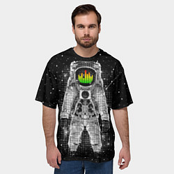 Футболка оверсайз мужская Музыкальный космонавт, цвет: 3D-принт — фото 2