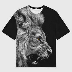 Футболка оверсайз мужская Оскал льва, цвет: 3D-принт