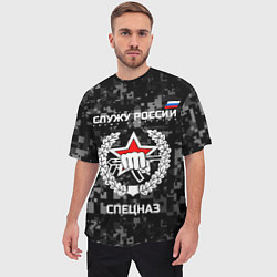 Футболка оверсайз мужская Служу России: спецназ, цвет: 3D-принт — фото 2