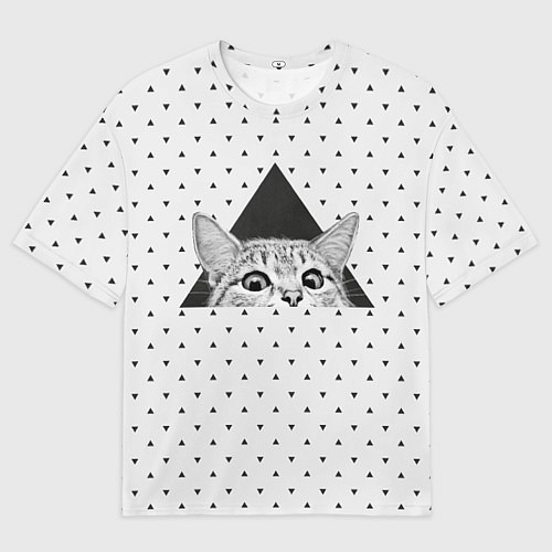 Мужская футболка оверсайз Взгляд кота / 3D-принт – фото 1