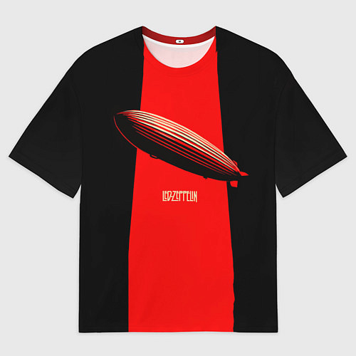 Мужская футболка оверсайз Led Zeppelin: Red line / 3D-принт – фото 1