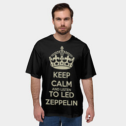 Футболка оверсайз мужская Keep Calm & Led Zeppelin, цвет: 3D-принт — фото 2
