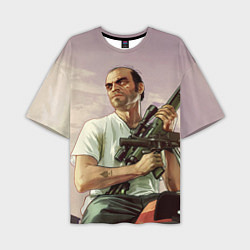 Мужская футболка оверсайз GTA 5: Trevor with a gun