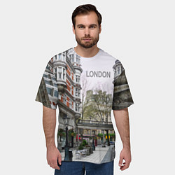 Футболка оверсайз мужская Лондон - бульвар, цвет: 3D-принт — фото 2