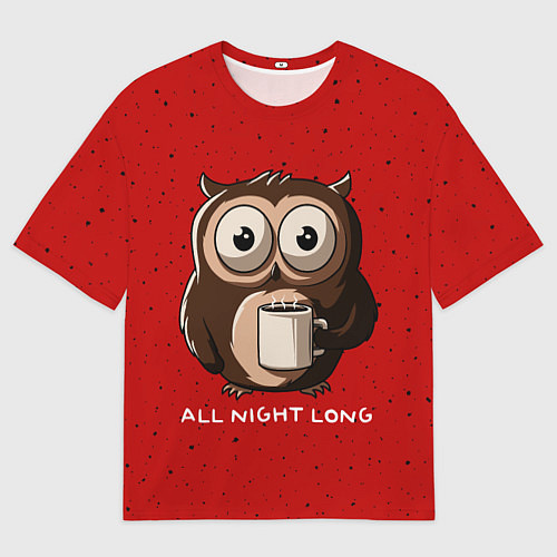 Мужская футболка оверсайз Ночная сова / 3D-принт – фото 1