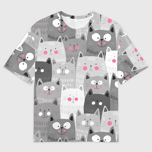 Мужская футболка оверсайз Котейки 2 / 3D-принт – фото 1