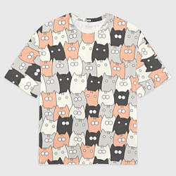 Футболка оверсайз мужская Котики, цвет: 3D-принт