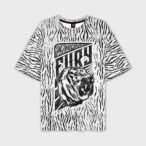 Мужская футболка оверсайз Fury Tiger / 3D-принт – фото 1