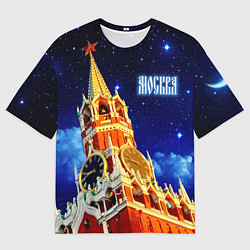 Мужская футболка оверсайз Москва - Спасская башня