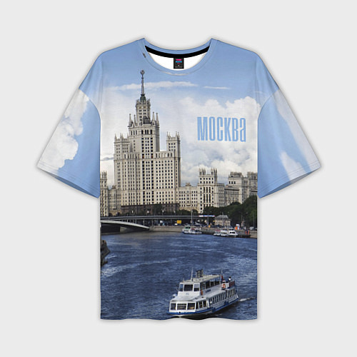 Мужская футболка оверсайз Москва река / 3D-принт – фото 1