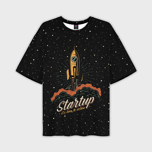 Мужская футболка оверсайз Startup Space / 3D-принт – фото 1