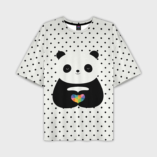 Мужская футболка оверсайз Любовь панды / 3D-принт – фото 1